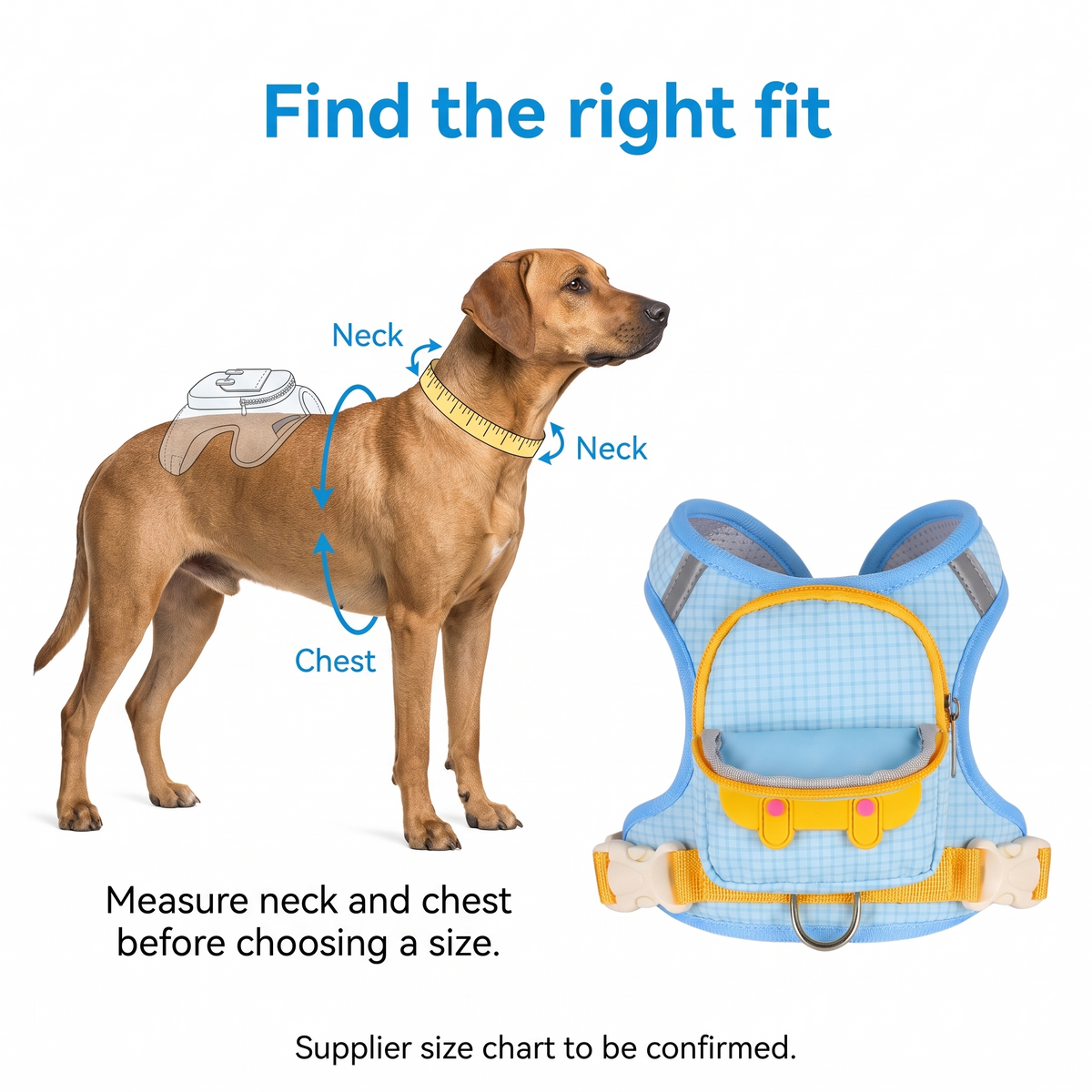 Dog neck and chest measuring guide